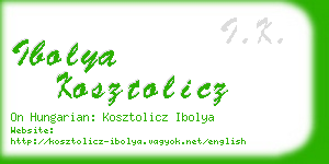 ibolya kosztolicz business card